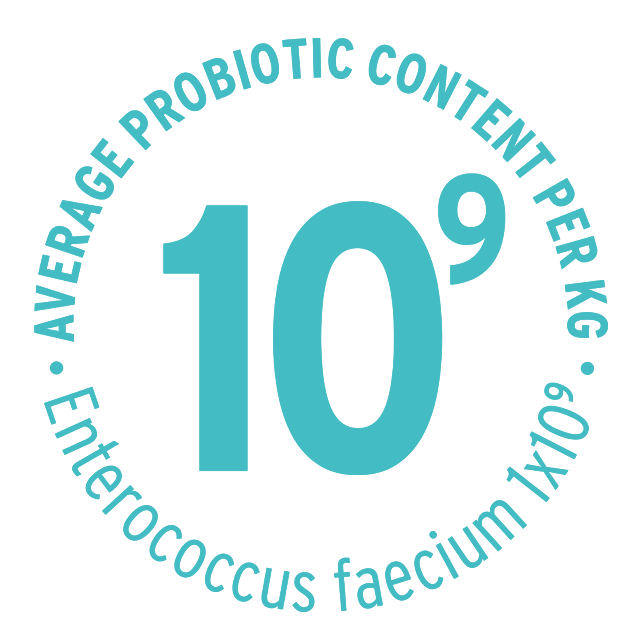 ProBiotic LIVE 10の9乗マーク kgあたりの平均プロバイオティクス含有量 エンテロコッカス・フェシウム10億個