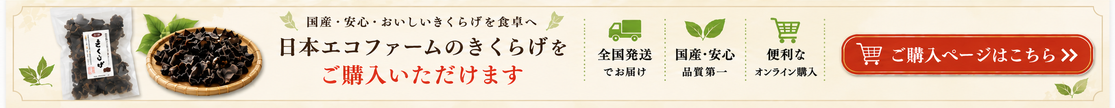 日本エコファームのきくらげの購入ページ