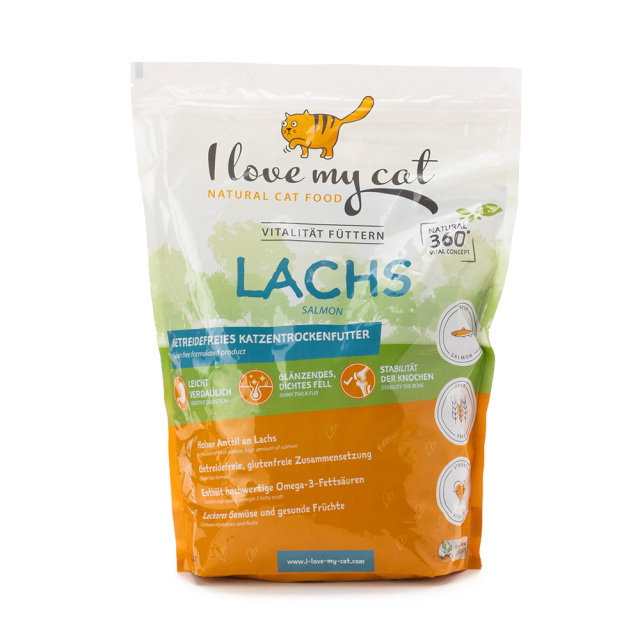 I love my cat LACHS サーモン 1.2kg グルテンフリー オメガ3脂肪酸含有 猫の餌 総合栄養食 アイラブマイキャット