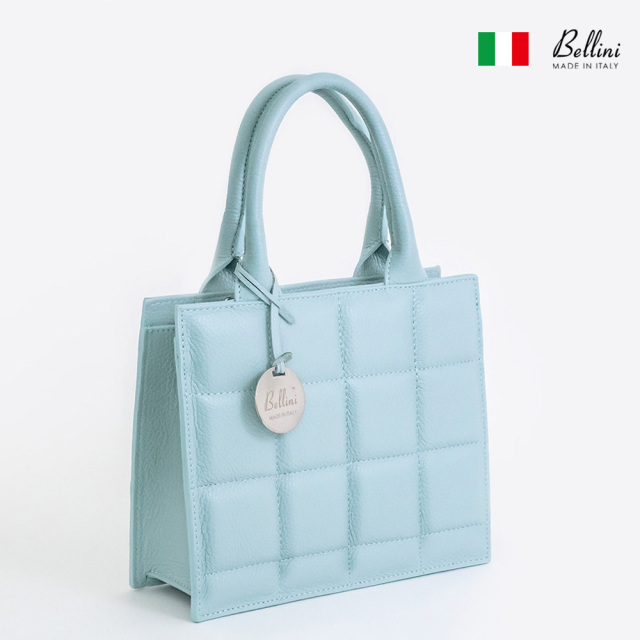 Bellini イタリア製 キルティング本革ハンドバッグ アズール レザー 牛革 ベリーニ レディース QUILTED HANDBAG Made in Italy LC780G