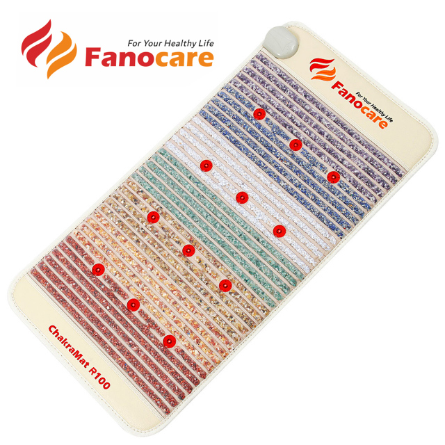 Fanocare 温熱バイオマット(50×100cm) 7種類の天然石 12フォトン ChakraMat R100 MAT-08-03 マイナスイオン・遠赤外線ストーンマット ヒーティングパッド