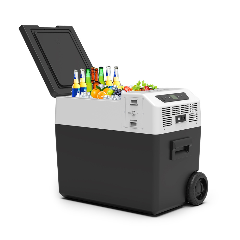 FROZEN ポータブル冷凍冷蔵庫【40L】AC・DC充電 着脱式バッテリー内蔵 コンプレッサー式 -22～10℃ エコモード機能 40dB低騒音 車載冷凍・冷蔵庫 家庭用小型冷蔵庫 クーラーボックス FCR40