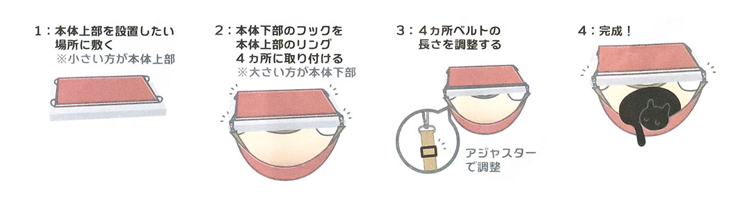 猫 キャットハンモック ピンク 温冷リバーシブル生地 東洋ケース 説明 PC用
