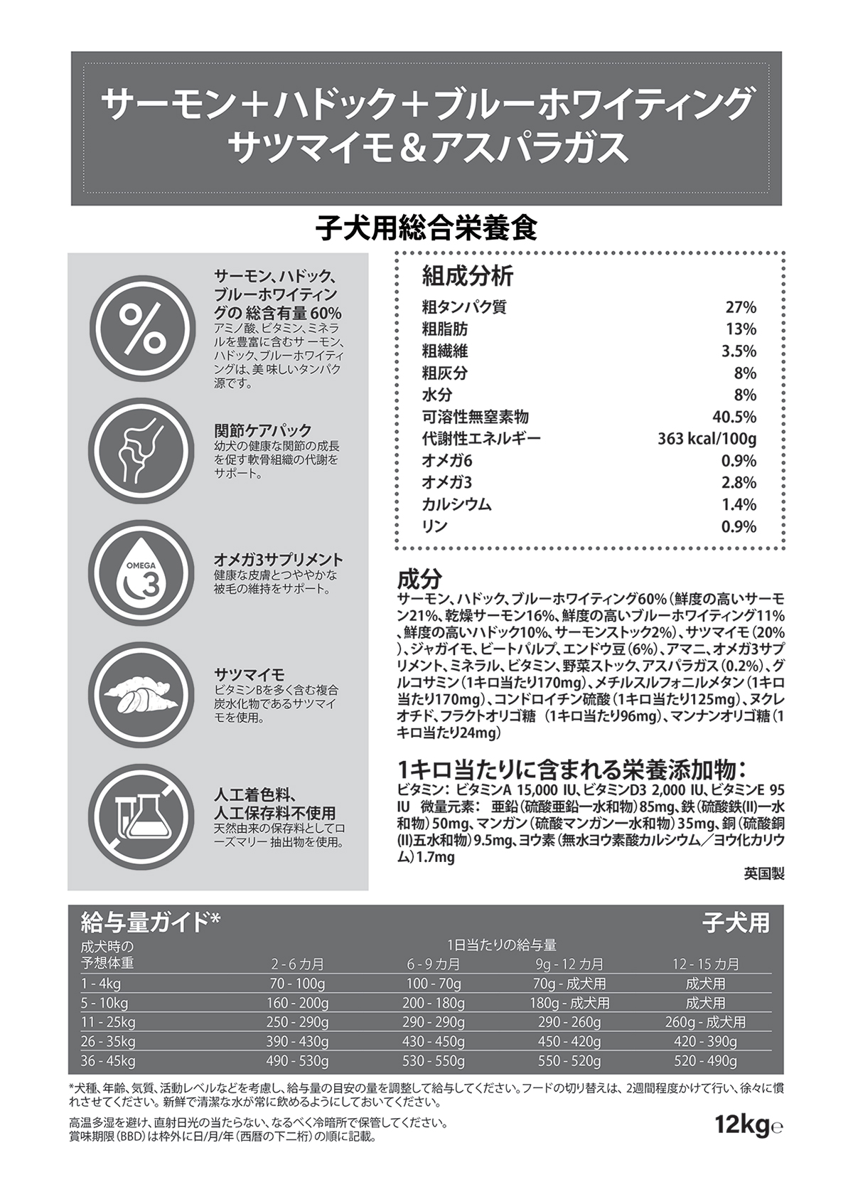 Amarico グレインフリー サーモン幼犬用2kg